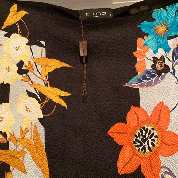 Etro Silk Elastane Stunning Print Fringe Hem Poncho New With Tags Made in Italy - Picture 5 of 16